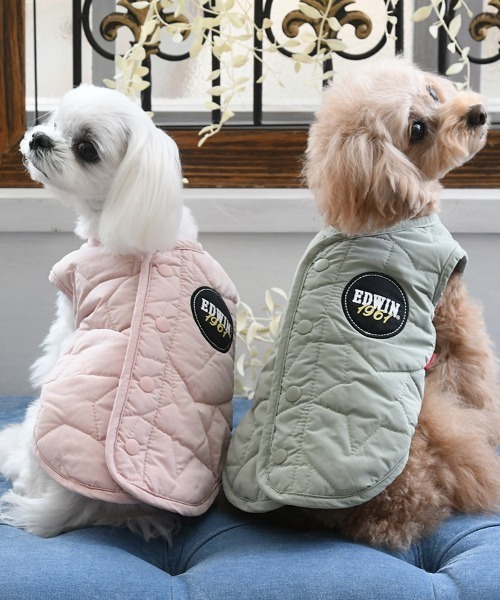 EDWIN（エドウィン）の「EDWIN/星柄キルティングリバースブルベスト（ペットウェア・レディース・ピンク/カーキ・XS/S/M/L/2L/3L）」の17枚目の写真