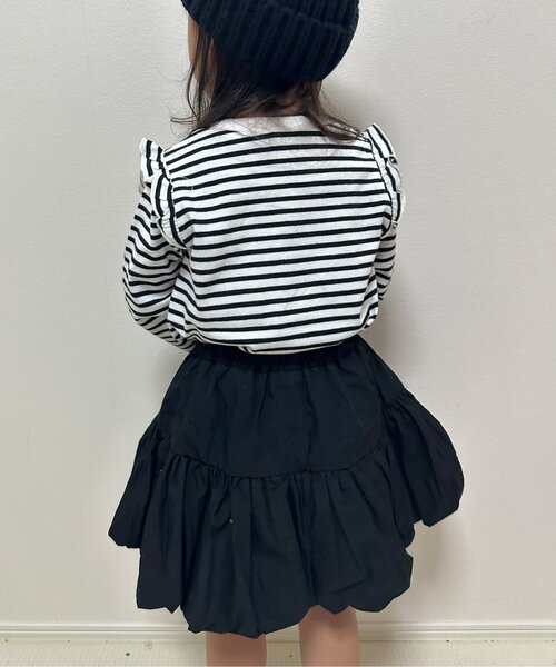 apres les cours（アプレレクール）の「7days Style/ワンポイント肩フリルTシャツ（Tシャツ/カットソー・キッズ・その他2/ラベンダー/ネイビー/ブラウン/ピンク/アイボリー/サックスブルー・80/90/100/110/120/130/140）」の9枚目の写真