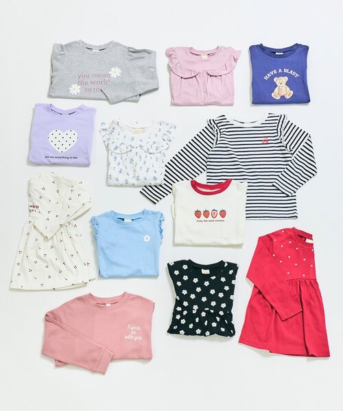 apres les cours（アプレレクール）の「7days Style/ワンポイント肩フリルTシャツ（Tシャツ/カットソー・キッズ・その他2/ラベンダー/ネイビー/ブラウン/ピンク/アイボリー/サックスブルー・80/90/100/110/120/130/140）」の18枚目の写真