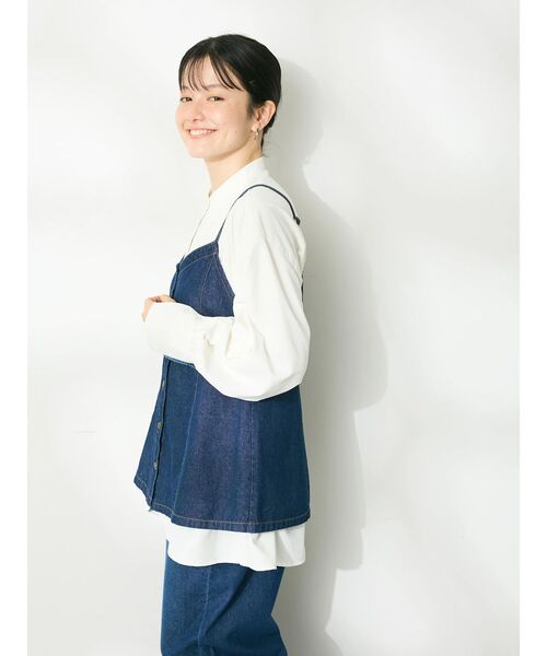 CRAFT STANDARD BOUTIQUE(クラフトスタンダードブティック)の「デニム2WAYキャミビスチェ(ベスト・レディース・インディゴブルー/ナチュラル/ブラック・FREE)」の6枚目の写真