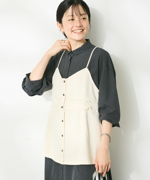 CRAFT STANDARD BOUTIQUE(クラフトスタンダードブティック)の「デニム2WAYキャミビスチェ(ベスト・レディース・インディゴブルー/ナチュラル/ブラック・FREE)」の3枚目の写真