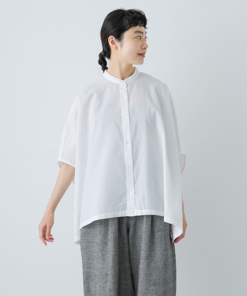 かぐれ（カグレ）の「コットンスクエアポンチョシャツ（シャツ/ブラウス・レディース・ライトグレー/ブラック/オフホワイト・FREE）」の10枚目の写真