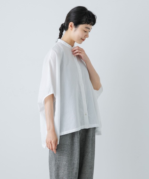 新品　今季　かぐれ　コットンスクエアポンチョシャツ 2025年春夏　ベージュ　綿 かぐれ｜コットンスクエアポンチョシャツ - かぐれ(カグレ