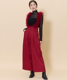 チュールサスペンダー付き2WAYワイドパンツ