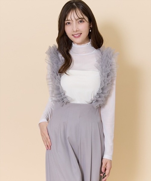 SWINGLE(スウィングル)の「チュールサスペンダー付き2WAYワイドパンツ(その他パンツ・レディース・ブラック/ボルドー/ライトグレー・SMALL/MEDIUM)」の13枚目の写真
