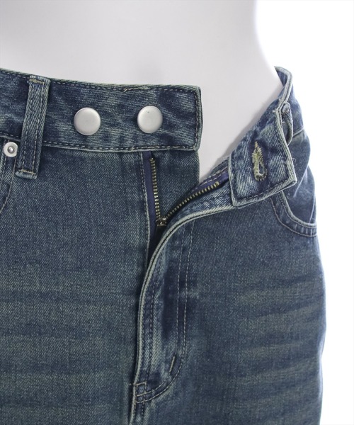 clear（クリア）の「【低身長サイズ有】スリット入りデニムスカート [美シルエット ヴィンテージライク カジュアル]≪再入荷≫（デニムスカート・レディース・ブルー/ブラック/ライトブルー・S/M/XS）」の10枚目の写真