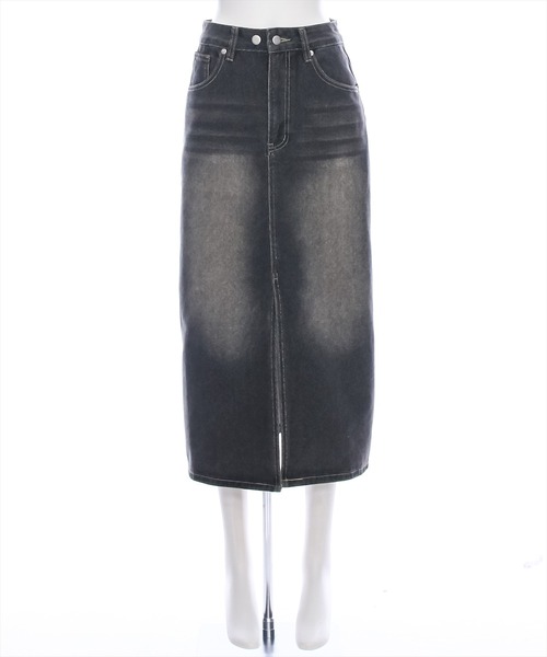 clear（クリア）の「【低身長サイズ有】スリット入りデニムスカート [美シルエット ヴィンテージライク カジュアル]≪再入荷≫（デニムスカート・レディース・ブルー/ブラック/ライトブルー・S/M/XS）」の12枚目の写真