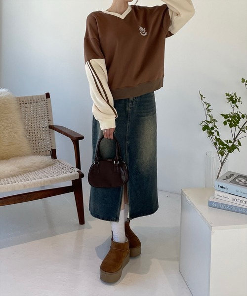 clear（クリア）の「【低身長サイズ有】スリット入りデニムスカート [美シルエット ヴィンテージライク カジュアル]≪再入荷≫（デニムスカート・レディース・ブルー/ブラック/ライトブルー・S/M/XS）」の21枚目の写真