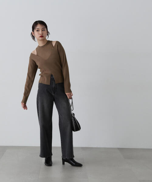 N.（N. Natural Beauty Basic）（エヌエヌナチュラルビューティーベーシック）の「◆アメスリタンク＆Vネックニットセット（ニット/セーター・レディース・ブラウン/ブラック/オフホワイト・MEDIUM）」の13枚目の写真