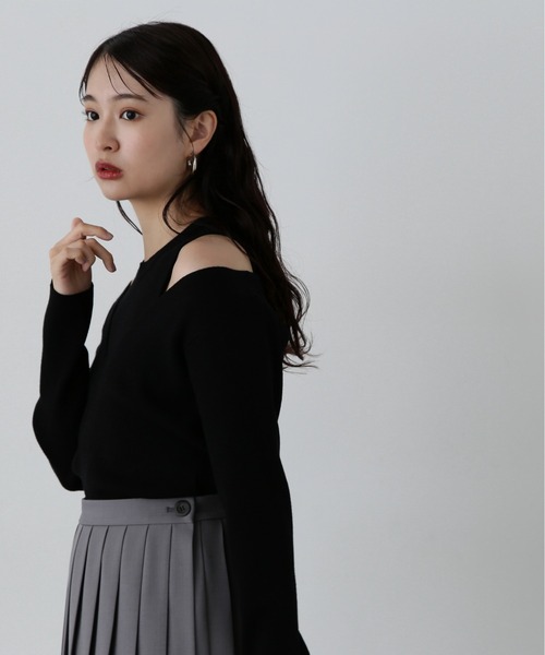 N.（N. Natural Beauty Basic）（エヌエヌナチュラルビューティーベーシック）の「◆アメスリタンク＆Vネックニットセット（ニット/セーター・レディース・ブラウン/ブラック/オフホワイト・MEDIUM）」の21枚目の写真