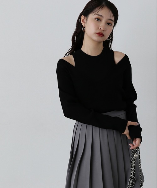 N.（N. Natural Beauty Basic）（エヌエヌナチュラルビューティーベーシック）の「◆アメスリタンク＆Vネックニットセット（ニット/セーター・レディース・ブラウン/ブラック/オフホワイト・MEDIUM）」の22枚目の写真