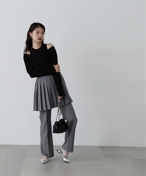 N.（N. Natural Beauty Basic）（エヌエヌナチュラルビューティーベーシック）の「◆アメスリタンク＆Vネックニットセット（ニット/セーター・レディース・ブラウン/ブラック/オフホワイト・MEDIUM）」の16枚目の写真