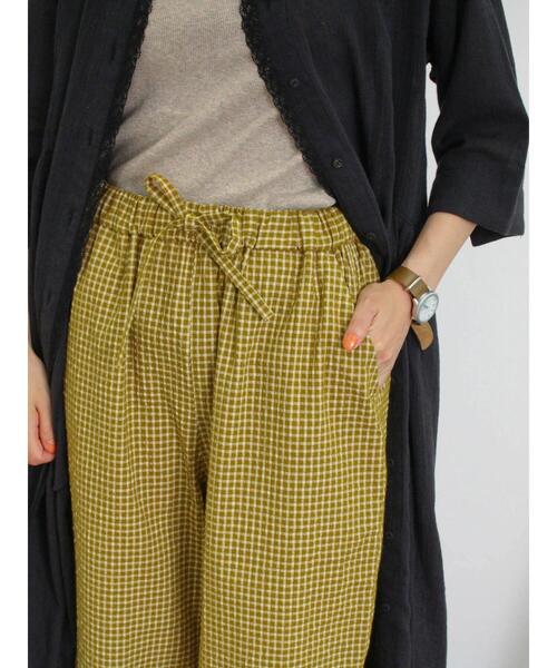 Samansa Mos2（サマンサ モスモス）の「【速乾/UVカット】ぽこぽこギンガムチェックパンツ（その他パンツ・レディース・マスタード/ブラック/オレンジ・F）」の17枚目の写真