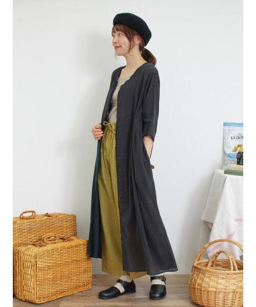 Samansa Mos2（サマンサ モスモス）の「【速乾/UVカット】ぽこぽこギンガムチェックパンツ（その他パンツ・レディース・マスタード/ブラック/オレンジ・F）」の20枚目の写真