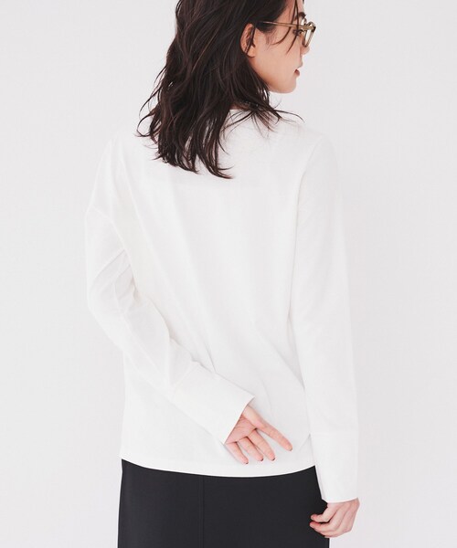 UNTITLED（アンタイトル）の「◆【コットン100】ロングスリーブTシャツ（Tシャツ/カットソー・レディース・オフホワイト/ブラック系2/ブラック・00/02/04/44/48/50）」の15枚目の写真