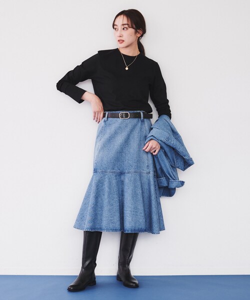 UNTITLED（アンタイトル）の「◆【コットン100】ロングスリーブTシャツ（Tシャツ/カットソー・レディース・オフホワイト/ブラック系2/ブラック・00/02/04/44/48/50）」の20枚目の写真