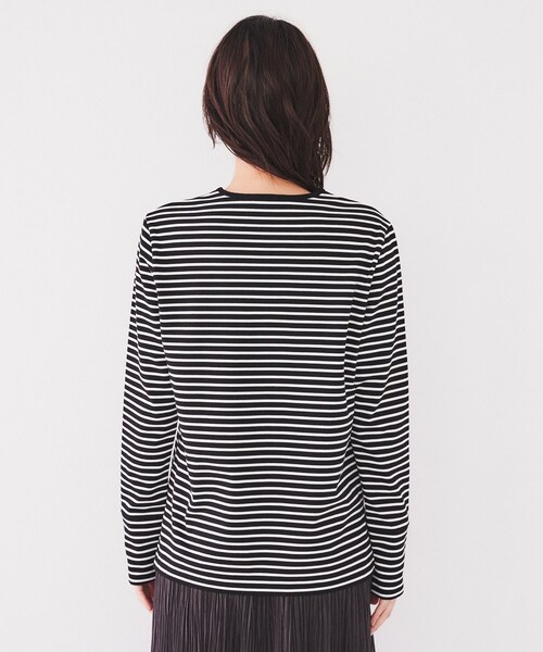 UNTITLED（アンタイトル）の「◆【コットン100】ロングスリーブTシャツ（Tシャツ/カットソー・レディース・オフホワイト/ブラック系2/ブラック・00/02/04/44/48/50）」の9枚目の写真