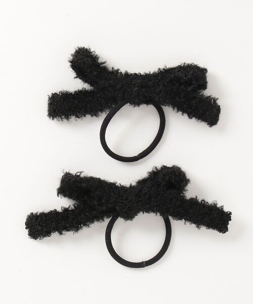 RUBY AND YOU（ルビーアンドユー）の「［select］ニット リボンヘアゴム 2個セット（ヘアゴム・レディース・ブラウン/ベージュ/グレー/ブラック・FREE）」の2枚目の写真