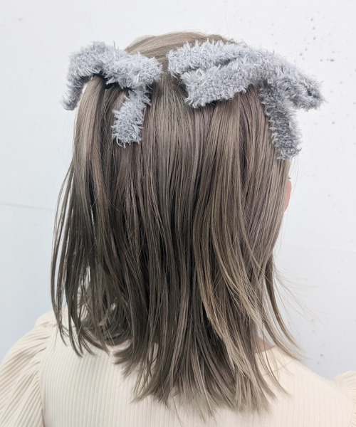 RUBY AND YOU（ルビーアンドユー）の「［select］ニット リボンヘアゴム 2個セット（ヘアゴム・レディース・ブラウン/ベージュ/グレー/ブラック・FREE）」の14枚目の写真