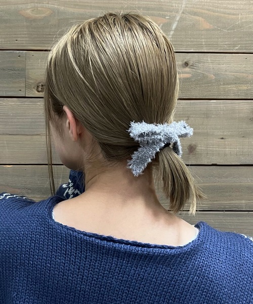 RUBY AND YOU（ルビーアンドユー）の「［select］ニット リボンヘアゴム 2個セット（ヘアゴム・レディース・ブラウン/ベージュ/グレー/ブラック・FREE）」の8枚目の写真