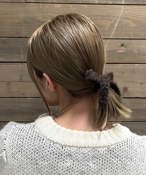 RUBY AND YOU（ルビーアンドユー）の「［select］ニット リボンヘアゴム 2個セット（ヘアゴム・レディース・ブラウン/ベージュ/グレー/ブラック・FREE）」の7枚目の写真