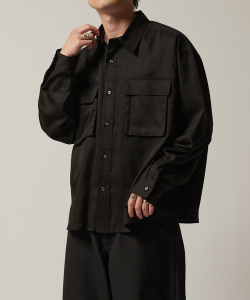 Lui's(ルイス)の「ダブルポケットリヨセルシャツ(シャツ/ブラウス・メンズ・ブラック/サックスブルー・FREE)」の3枚目の写真