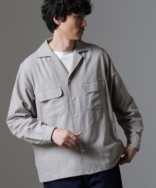 セール】スウェードライクオープンカラーシャツ（シャツ/ブラウス