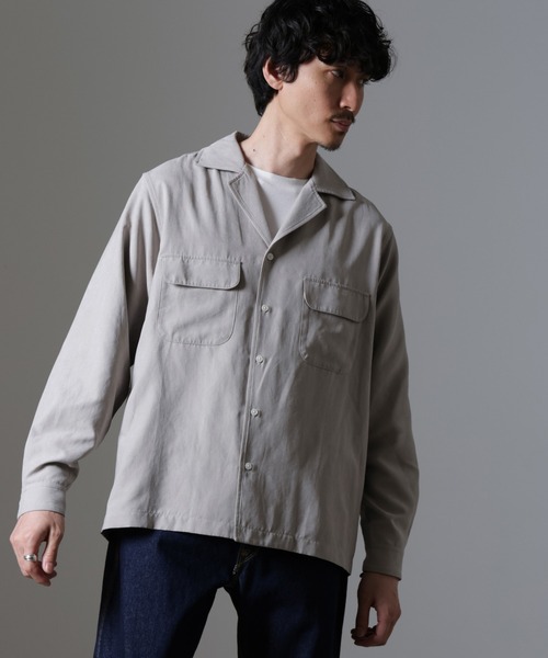 セール】スウェードライクオープンカラーシャツ（シャツ/ブラウス