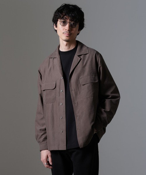 セール】スウェードライクオープンカラーシャツ（シャツ/ブラウス