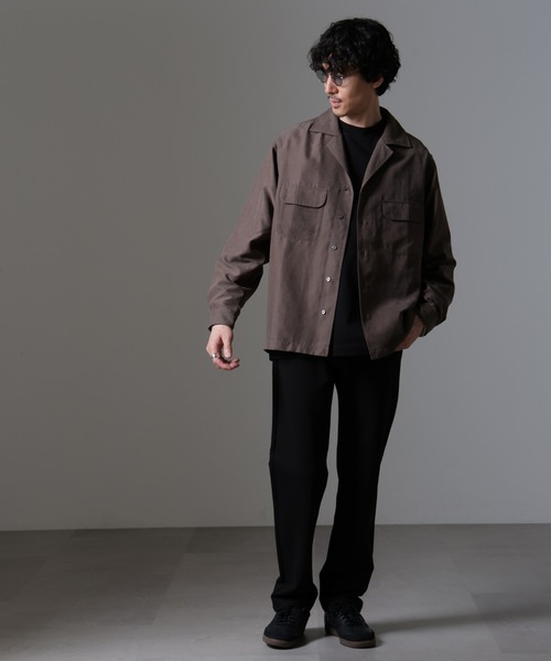 セール】スウェードライクオープンカラーシャツ（シャツ/ブラウス