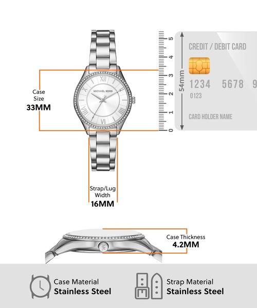 MICHAEL KORS(マイケルコース)の「マイケル・コース 腕時計 レディース アナログ ステンレス MK4851SET(アナログ腕時計・レディース・シルバー・FREE)」の6枚目の写真