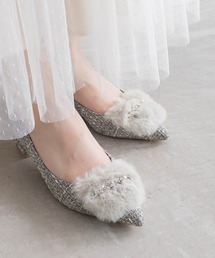 2WAY ビジュー×ファーパーツパンプス