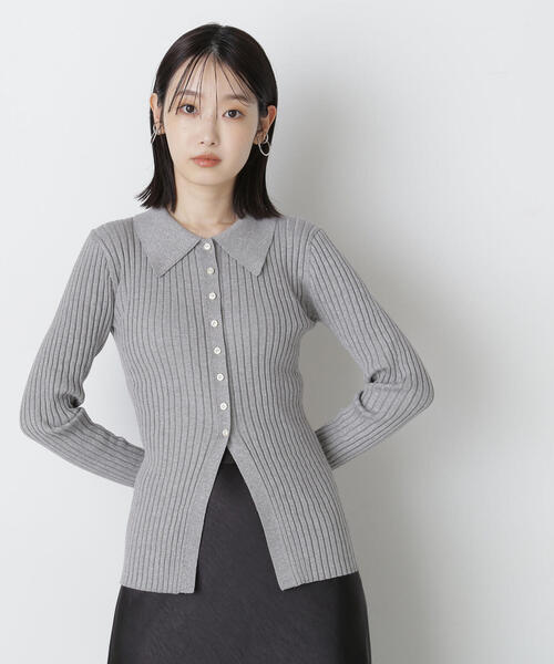 【セール】◇【Oggi掲載】襟付ワイドリブニットカーディガン（カーディガン/ボレロ）｜NATURAL BEAUTY BASIC（ナチュラルビューティーベーシック）