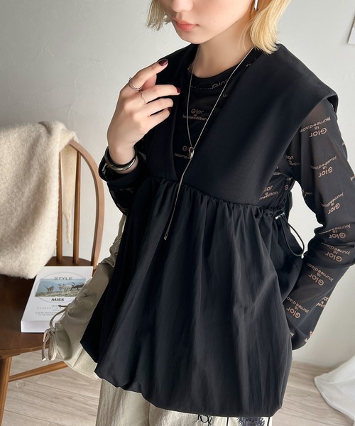 セール】異素材の魅力で大人カジュアルを格上げ。前後2way異素材