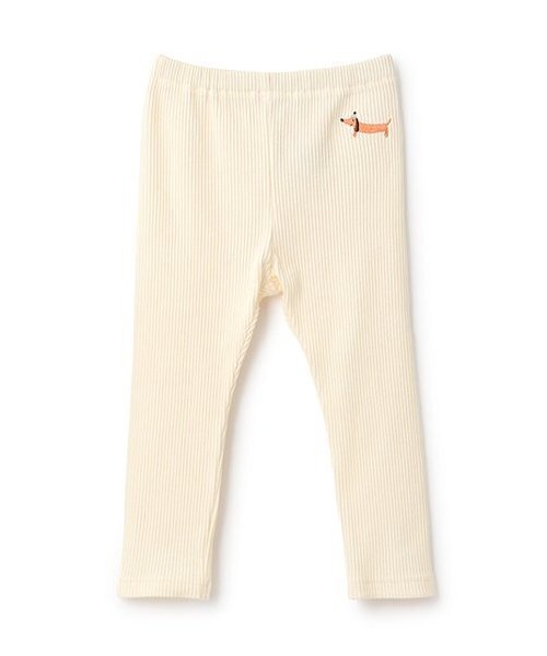Love&Peace&Money(ラブアンドピースアンドマネー)の「【人気商品再入荷】【直営店で取り扱い無し】dog刺しゅうテレコレギンス(レギンス/スパッツ・キッズ・ネイビー/グレー/キナリ・80cm/90cm/110cm/100cm/120cm/130cm)」の2枚目の写真