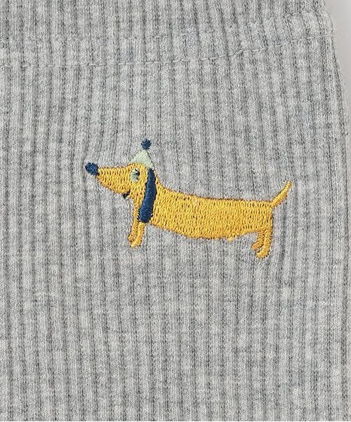 Love&Peace&Money(ラブアンドピースアンドマネー)の「【人気商品再入荷】【直営店で取り扱い無し】dog刺しゅうテレコレギンス(レギンス/スパッツ・キッズ・ネイビー/グレー/キナリ・80cm/90cm/110cm/100cm/120cm/130cm)」の6枚目の写真