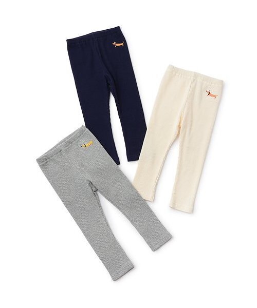 Love&Peace&Money(ラブアンドピースアンドマネー)の「【人気商品再入荷】【直営店で取り扱い無し】dog刺しゅうテレコレギンス(レギンス/スパッツ・キッズ・ネイビー/グレー/キナリ・80cm/90cm/110cm/100cm/120cm/130cm)」の10枚目の写真