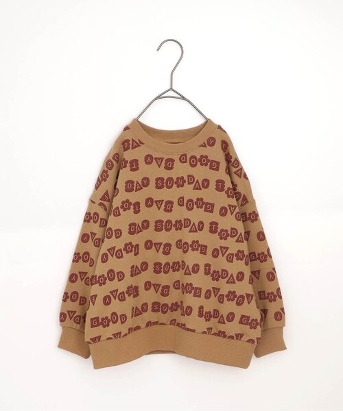 p.premier（ピードットプルミエ）の「イロチ買いしたい総柄トレーナー（スウェット・キッズ・ベージュ/イエロー/ベビーピンク/クリーム/グレー・80/90/100/110/120/130/140）」の3枚目の写真