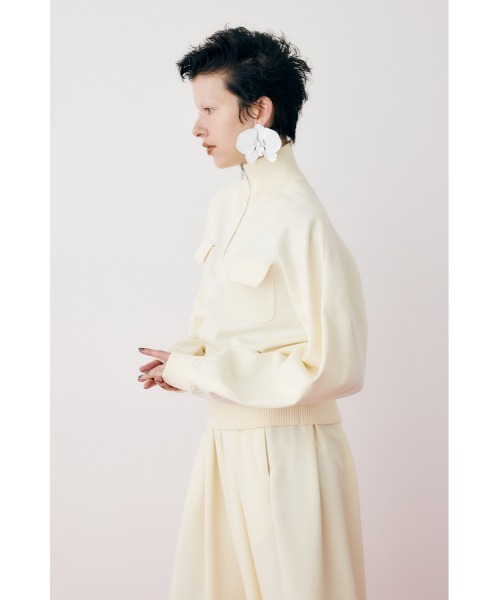 HeRIN.CYE（ヘリンドットサイ）の「Half zip knit pullover　　ハーフジップニットプルオーバー（ニット/セーター・レディース・ホワイト/ライトグリーン/ネイビー・FREE）」の17枚目の写真