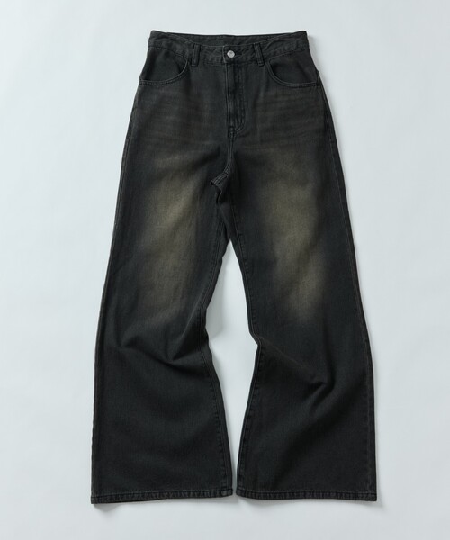 FREAK'S STORE(フリークスストア)の「限定展開 MR HEARTS/ミスターハーツ VINTAGE WASH FLARE DENIM(デニムパンツ・メンズ・ブラック/サックスブルー/ネイビー・SMALL/MEDIUM/LARGE)」の4枚目の写真