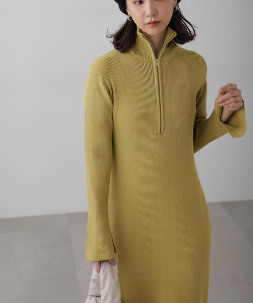 FREE'S MART（フリーズマート）の「◆ハーフジップロングニットワンピース（ワンピース・レディース・ブラック/グレー/グリーン・FREE）」の17枚目の写真