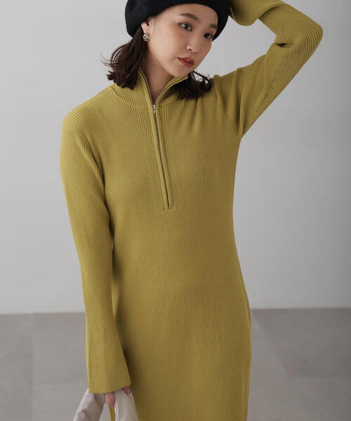 FREE'S MART（フリーズマート）の「◆ハーフジップロングニットワンピース（ワンピース・レディース・ブラック/グレー/グリーン・FREE）」の19枚目の写真