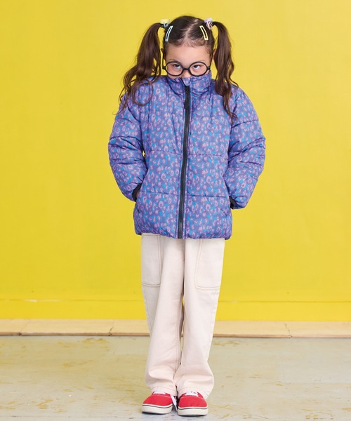 BIG FIELD（ビッグフィールド）の「総柄スタンドカラーブルゾン（ブルゾン・キッズ・ネイビー/パープル/ブラウン/ブラック・80/90/95/100/110/120/130/140/150）」の13枚目の写真