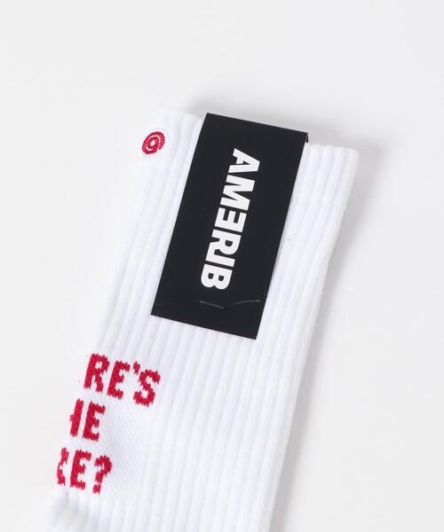 SENSE OF PLACE by URBAN RESEARCH（センスオブプレイスバイアーバンリサーチ）の「AMERIB　AMERIB LOGOSOX（ソックス/靴下・メンズ・ホワイト/ブラック/グリーン/ライトブルー/オレンジ・ONE）」の16枚目の写真