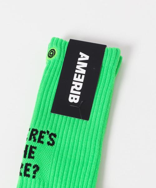 SENSE OF PLACE by URBAN RESEARCH（センスオブプレイスバイアーバンリサーチ）の「AMERIB　AMERIB LOGOSOX（ソックス/靴下・メンズ・ホワイト/ブラック/グリーン/ライトブルー/オレンジ・ONE）」の8枚目の写真