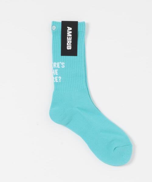 SENSE OF PLACE by URBAN RESEARCH（センスオブプレイスバイアーバンリサーチ）の「AMERIB　AMERIB LOGOSOX（ソックス/靴下・メンズ・ホワイト/ブラック/グリーン/ライトブルー/オレンジ・ONE）」の9枚目の写真