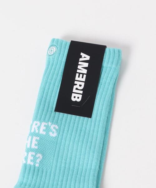 SENSE OF PLACE by URBAN RESEARCH（センスオブプレイスバイアーバンリサーチ）の「AMERIB　AMERIB LOGOSOX（ソックス/靴下・メンズ・ホワイト/ブラック/グリーン/ライトブルー/オレンジ・ONE）」の10枚目の写真