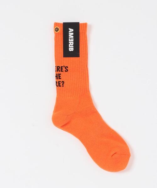 SENSE OF PLACE by URBAN RESEARCH（センスオブプレイスバイアーバンリサーチ）の「AMERIB　AMERIB LOGOSOX（ソックス/靴下・メンズ・ホワイト/ブラック/グリーン/ライトブルー/オレンジ・ONE）」の11枚目の写真
