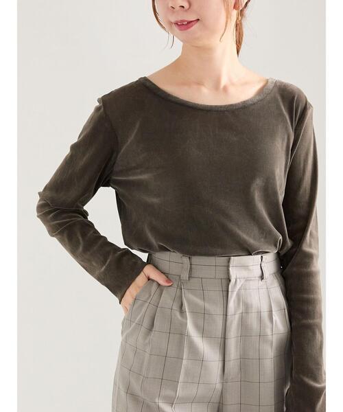 Te chichi（テチチ）の「前後2WAYシアーフロッキープルオーバー（Tシャツ/カットソー・レディース・グレー/オフホワイト/ブラック・F）」の3枚目の写真