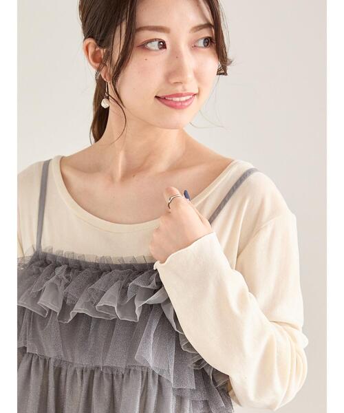 Te chichi（テチチ）の「前後2WAYシアーフロッキープルオーバー（Tシャツ/カットソー・レディース・グレー/オフホワイト/ブラック・F）」の2枚目の写真